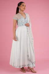 Blue Cap Sleeve AnarkaliDSC04702