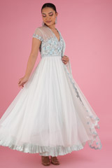 Blue Cap Sleeve AnarkaliDSC04703