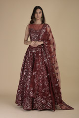 Maroon Foil Gota Lehenga4591_video