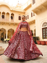 Maroon Foil Gota LehengaDSC04619