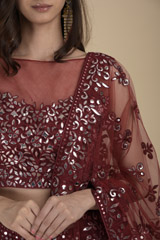 Maroon Foil Gota Lehenga_SUB7915