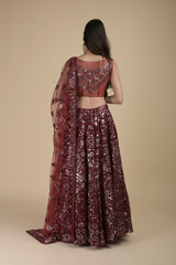 Maroon Foil Gota Lehenga_SUB7924