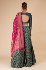 Teal Zari Embroidered LehengaDSC07854