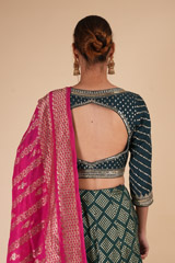 Teal Zari Embroidered LehengaDSC07855