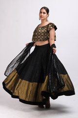 Black Silk Zari LehengaIMG_0097