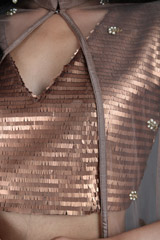 Brown Gajji Printed Silk Top Bottom SetIMG_1809