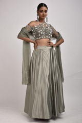 Olive Emblished Lehenga4605_video