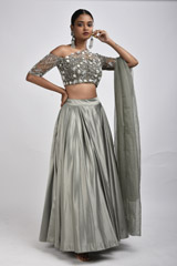 Olive Emblished Lehenga