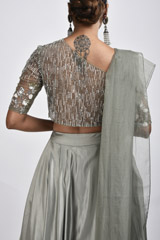 Olive Emblished Lehenga_SUB8176