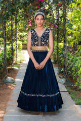 Royal Blue Skirt with Fringe Blouse_DSC3921-Edit