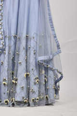 Blue Embellished Lehenga_SUB8178