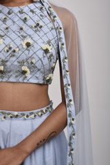 Blue Embellished Lehenga_SUB8191