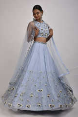 Blue Embellished Lehenga