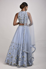 Blue Embellished Lehenga_SUB8195