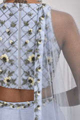 Blue Embellished Lehenga_SUB8197