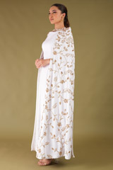 White Gown With Embroidered CapeDSC04740