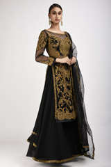 Black Embroidered Kurta Set4614_video