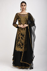 Black Embroidered Kurta Set