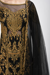 Black Embroidered Kurta Set_SUB9691