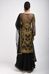 Black Embroidered Kurta Set_SUB9696