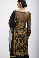 Black Embroidered Kurta Set_SUB9698