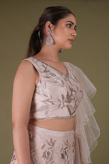 Pink Net Embroidered LehengaDSC04297