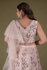 Pink Net Embroidered LehengaDSC04300