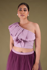 Ruffled One Shoulder Top With SkirtDSC04076