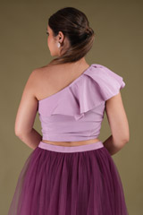 Ruffled One Shoulder Top With SkirtDSC04084