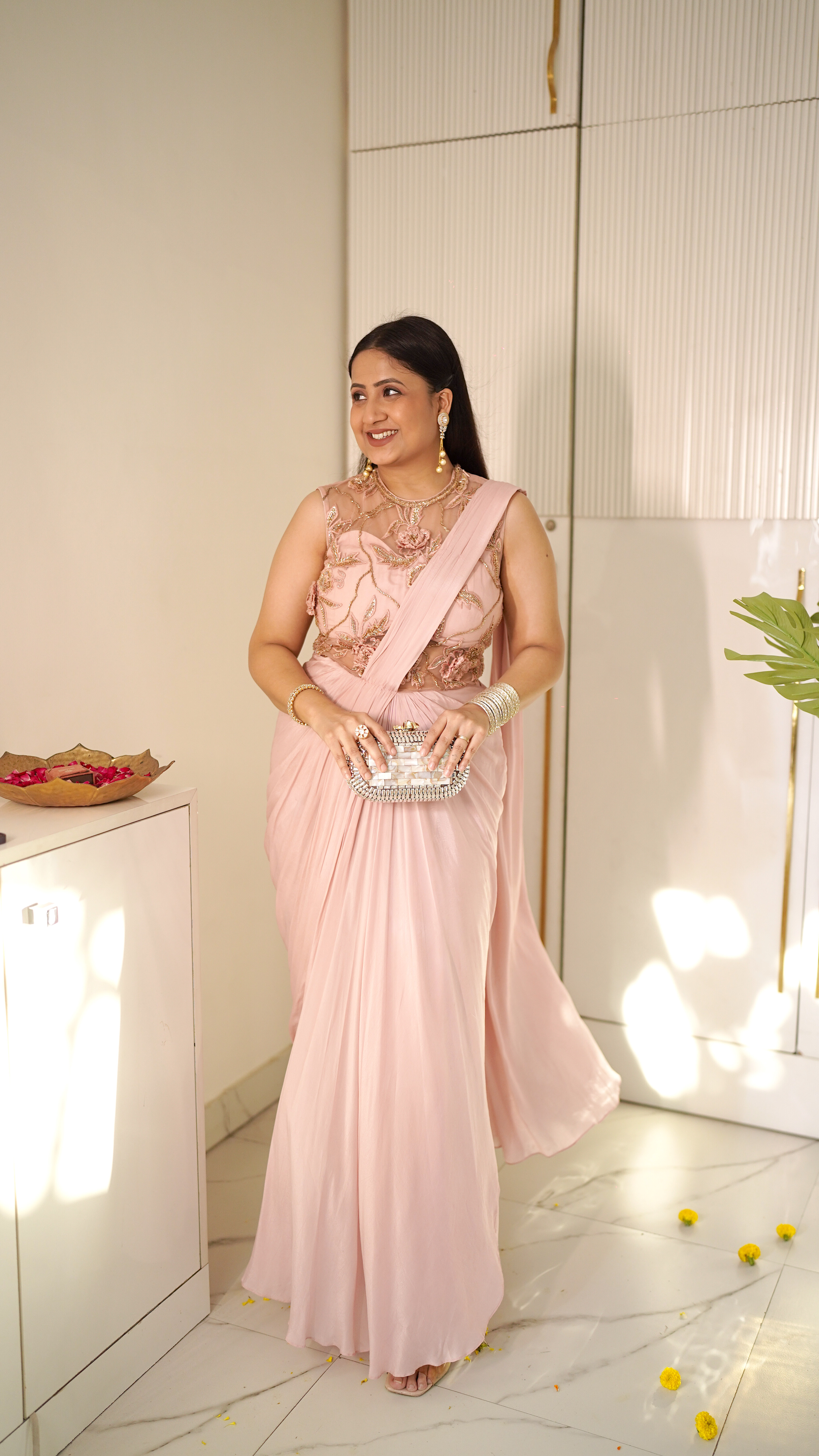 Pink Saree Gown