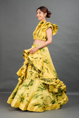 Yellow Ruffled Tie And Dye Top Bottom Set_DSC8177-Edit