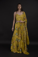 Yellow Floral Lehenga