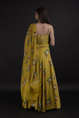 Yellow Floral Lehenga_DTR9591