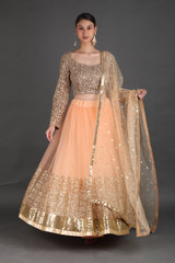 Peach Sequin Lehenga