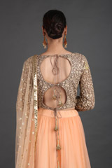 Peach Sequin LehengaIMG_0990