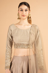 Grey Zari Embroidered LehengaDSC03341