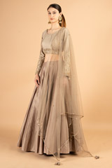 Grey Zari Embroidered LehengaDSC03343