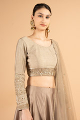 Grey Zari Embroidered LehengaDSC03345