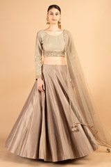 Grey Zari Embroidered LehengaDSC03347