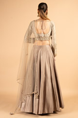 Grey Zari Embroidered LehengaDSC03349