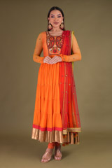 Saffron Tiered Kurta SetDSC04179