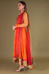 Saffron Tiered Kurta SetDSC04181