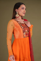 Saffron Tiered Kurta SetDSC04183