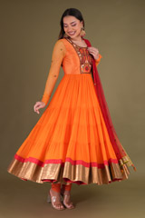 Saffron Tiered Kurta Set