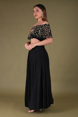 Off Shoulder Cape With PantsDSC04306