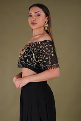 Off Shoulder Cape With PantsDSC04307