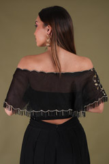 Off Shoulder Cape With PantsDSC04313