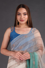 Blue Shaded Embroidered SareeIMG_3503