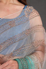 Blue Shaded Embroidered SareeIMG_3506