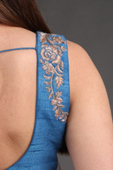 Blue Shaded Embroidered SareeIMG_3513